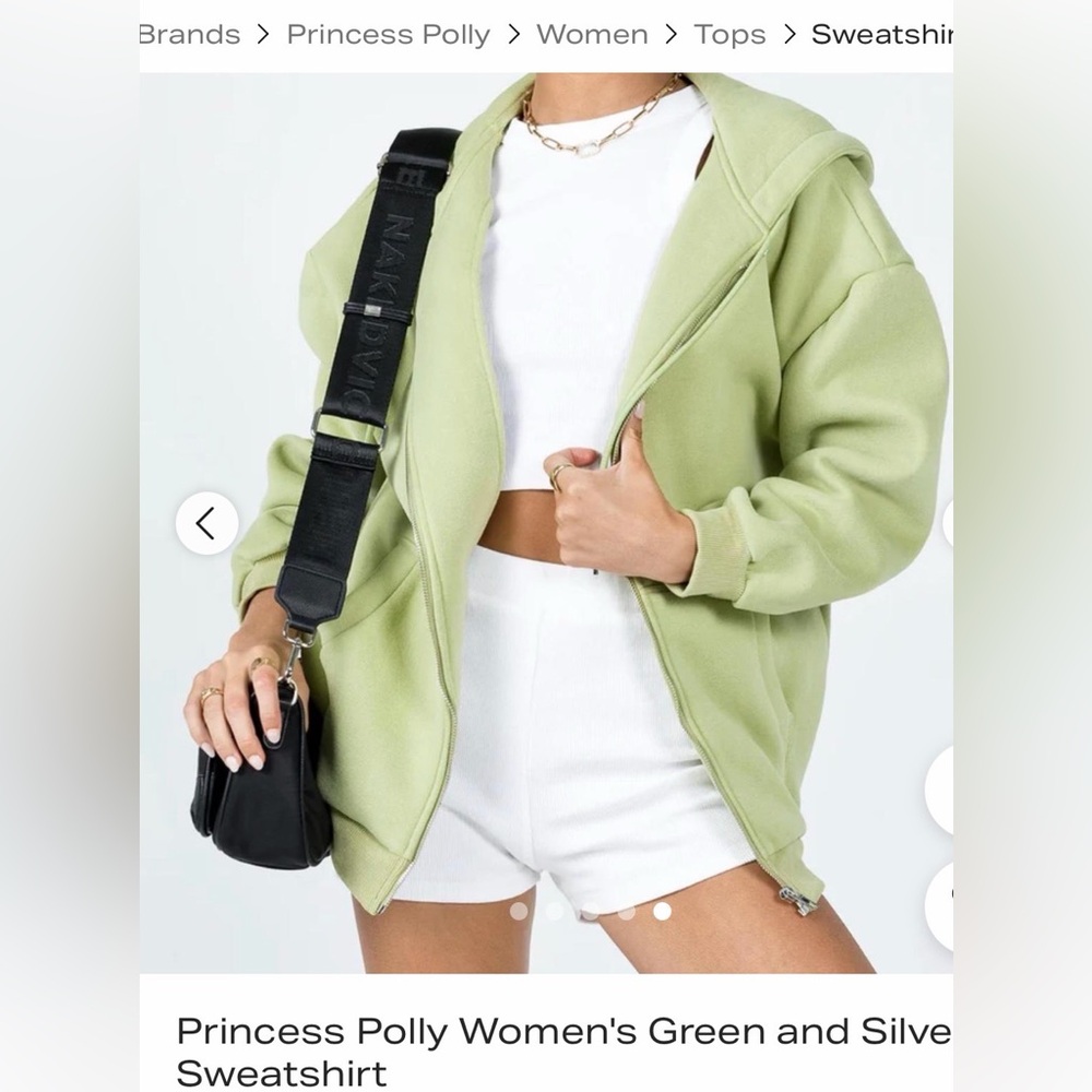 Princess Polly Sage Green Zip Hoodie & Sweatpants Set